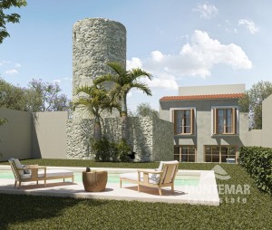 New construction townhouse with pool, roof terrace and authentic mill in Felanitx