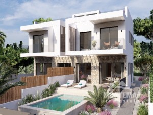 4 new semi-detached houses with sea view in Bahia Azul 