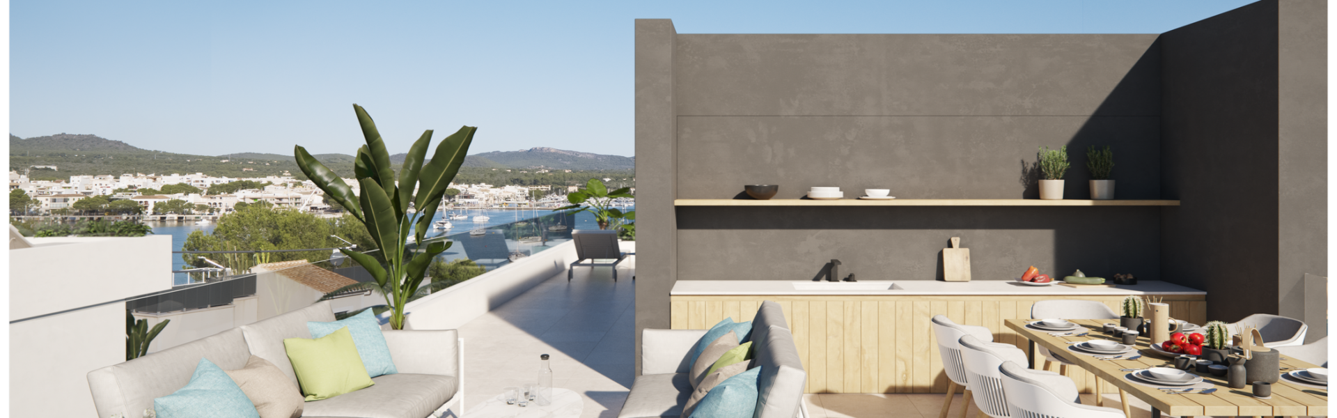 Luxurious and spacious semi-detached houses in Portocolom with sea/mountain view